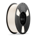ASA 3D printing filament spool in light beige on a black perforated wheel