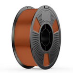 Orange metal wire spool with black perforated reel and center hub
