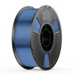 Blue metal wire spool with black perforated reel and center hub