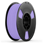PETG matte filament spool, purple filament on perforated gray reel with black frame