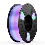 Bright rainbow silk PLA filament spool, vivid multi-color shift