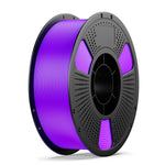 PLA+ Hyper filament spool in purple with perforated gray center and black hub