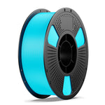 PLA+ 3D printing filament spool, blue roll with black hub and perforated plate