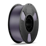 3D printing filament spool in purple with perforated dark hub